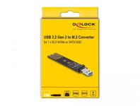 DELOCK Converter for M.2 NVMe PCIe or SATA SSD with USB 3.2 Gen 2