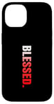 Coque pour iPhone 14 Red Blessed. Graphique vertical couleur rouge