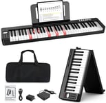 LEKATO 61 Key Folding Piano Keyboard, Semi-Weighted Keys Portable Electric Piano