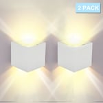 TolleTour Applique murale led IP65 Angle réglable Intérieur Lampe de couloir Applique extérieure 7W Blanc Blanc chaud 2 pièces