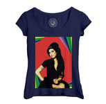 T-Shirt Femme Col Echancré Amy Winehouse Star Pop Blues Rock Star