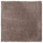 Tapis Épais Carré 200 x 200 cm en Tissu Coton Marron Clair Doux au Toucher pour