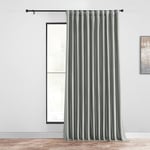 HPD Half Price Drapes Extra Wide Faux Silk Blackout Curtains 96 Inches Long for Bedroom & Living Room Vintage Textured Blackout Curtain (1 Panel), 100W x 96L, Silver