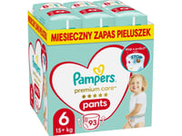 Pampers Premium Buksebleer Størrelse 6, 15-25Kg, 93 Stk.