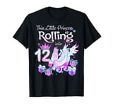 12 Year Old Rolling Into 12th Birthday Roller Skate Theme T-Shirt