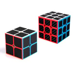 YunNasi Speed Cube Smooth Magic Cube with Carbon Fiber Speed Twist Cube 3D Puzzle Game for Children and Adult (2x2+3x3)