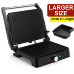 2000W Toasties Panini Grill Removable Drip Tray Sandwich Griddle Maker Healthy