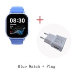 Montre Intelligente Wonlex Pour Enfants,Montre-Bracelet Intelligente,Prise En Charge De Whatsapppig Kt19pro,Android 8.0,Caméra Vidéo,Téléphone Intelligent Connecté,Gps,4g - Type Blue And Plug