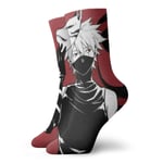 LREFON Chaussettes de Compression Na-ruto Dessin animé Hatake Kakashi Chaussettes équipage drôle décontracté Unisexe Impression Cheville Sport Chaussette