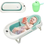 Swanew Bébé Baignoire Bébé Nacelle Enfants Pliable Pliable Bain Sûr 3 en 1 0-6 Ans avec Pieds Portable vert