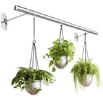 i-Venoya Support mural pour plantes d'intérieur avec étagère à suspendre en acier inoxydable (pot et plante non inclus)
