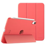 MoKo Case Fit New iPad Mini 6 2021 (6th Generation, 8.3-inch) - Slim Lightweight Hard Clear Back Shell Stand Cover with Translucent Frosted Back Protector, with Auto Wake/Sleep, Tangerine