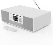 Internet Radio with DAB+ and CD Player | 120W 2.1 Stereo System White 