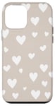 Coque pour iPhone 12 mini Beige Heart Pattern Cover for Stylish Protection