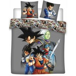 Parure de lit double réversible Dragon Ball z - Son Goku, Vegeta, Goku Black, Zamasu - 220 cm x 240 cm