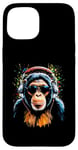 iPhone 15 Funky DJ Monkey with Shades and Headphones Case