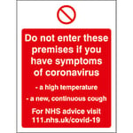 Seco Health & Safety Poster Do not enter premises Semi-Rigid Plastic Red, White 20 x 30 cm