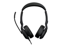 Jabra Evolve2 50 MS Stereo - Micro-casque - sur-oreille - filaire - Suppresseur de bruit actif - USB-A - noir - certifié Zoom, Certifié pour Microsoft Teams, Cisco Webex Certified, Certifié...