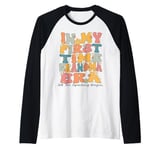 In My First Time Grandma Era Groovy 1st Time Grandma Cute Raglan Baseball Tee