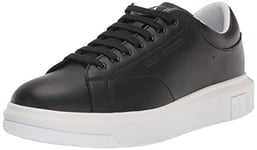 Armani Exchange Men's, Basic, Back Extended Logo, Trainers, Black Sneaker, 6 UK