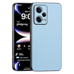 TAUYN Coque pour Xiaomi Redmi Note 12 Pro 5G, Ultra-Fin Premium PU Cuir Back et Monture en Silicone Souple Etui, Antichoc, Anti-Rayures Bumper Housse. - Bleu