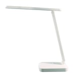 Unilux KAPA, Lampe de Bureau LED, Pliable, 3 Niveaux d'Intensité Lumineuse, Contrôle Tactile, Port USB, Blanc, Design Épuré et Pratique