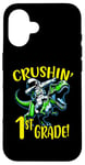 Coque pour iPhone 16 Motif « I Crushed 1st Grade Astronaute on a T Rex School »