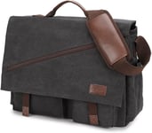 Sacoche Ordinateur,Résistant À L'eau Sacoche Pc Portable 17 Pouces Sac Bandoulière Homme Sac A Main Homme En Toile Pour Travail Business L'École Collège Nior