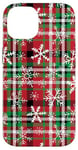 Coque pour iPhone 14 Rouge Vert Noël Buffalo Tartan Plaid Flocons de neige Vacances