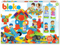 BLOKO – Grand Coffret de Jeu de Construction sur Le thème de la Famille, avec 100 pièces + 4 Figurines 3D – Jouet Enfant 1 an et Plus – Fabriqué en Europe - 503627