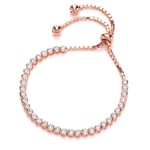 Rose Silver  CZ Tennis Eternity Adjustable Slider Bracelet 3mm - GVB255ROSE