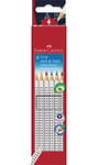 Faber-Castell GRIP 113210 Étui de 6 crayons de couleur pour cahier et ardoise - Contenu : blanc, jaune, rouge, bleu, vert et marron