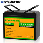 12V 100AH Lithium Battery Rechargeable LiFePO4 Deep Cycle Solar RV Home Garden