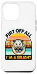 Coque pour iPhone 14 Plus Funny First of All I'm A Delight Sarcastic Angry Opossum