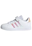 adidas Grand Court 2.0 Shoes Children Chaussures de Tennis, Cloud White/Iridescent/Cloud White, 28 EU