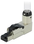 Delock RJ45 stik Cat 6a STP - Vinklet - Værktøjsfri