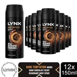 Lynx Body Spray Dark Temptation 48-H High Definition Fragrance Deo, 12x150ml