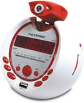 Radio-Réveil Enfant Pirate MP3 USB Projection 180°- Rouge et Blanc(Q233)