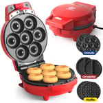 3-IN-1 Electric Waffle Omelette Maker Doughnut Baking Machine Non-stick Plate