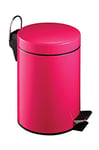 Premier Housewares 506420 Pedal Bin Hot Pink Kitchen Bin Stainless Steel Bathroom Bin Pedal Push Kitchen Bins Recycling Bins 3 L H26 x W17 x D23cm