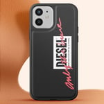 Diesel Case for iPhone 12 Mini Anti-fall 1.5m Slogan Only the brave, Black