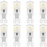 G9 LED-lampa, G9 LED 220V Naturvit 3000K 3W halogenekvivalent 30W halogenljus 8-pack - Perfet