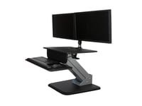 Startech.Com Height Adjustable Standing Desk Converter - Sit Stand Desk With One-Finger Adjustment - Ergonomic Desk (Armsts) - Monteringssett (Klemmeplate, Tastaturbakke, Pneumatisk Arm, Sokkel, Tastaturbrett-Bakside, Arbeidsstasjon, Monteringssøyle