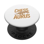 Chessaurus Jeu d'échecs amusant Dinosaure T-Rex Joueur d'échecs PopSockets PopGrip Adhésif