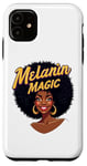 Coque pour iPhone 11 Femme noire afro-américaine frisée Afro Melanine Poppin