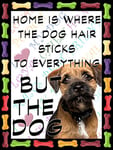 Shawprint Border Terrier Dog Fridge Magnet 100mm x 75mm HOME IS WHERE THE DOG HAIR STICKS TO EVERYTHING BUT THE DOG Novelty Gift