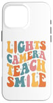 Coque pour iPhone 16 Pro Max Lights Camera Teacher Smile