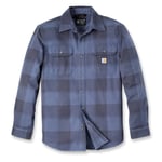 Carhartt Men's Flannel L/S Plaid Shirt Navy, S