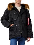 Alpha Industries Men's N3B Winter Jacket Parka, Black, Large