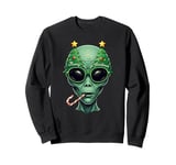 Christmas Tree Sunglasses Alien Candy Cane Mens Womens Sweatshirt